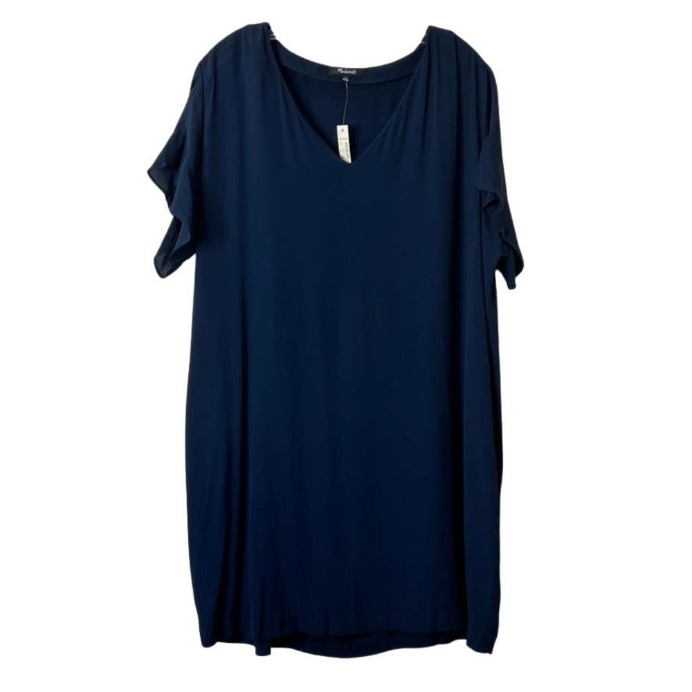 Madewell Short Ruffle Sleeve Easy Dress Navy Blue Womens XL